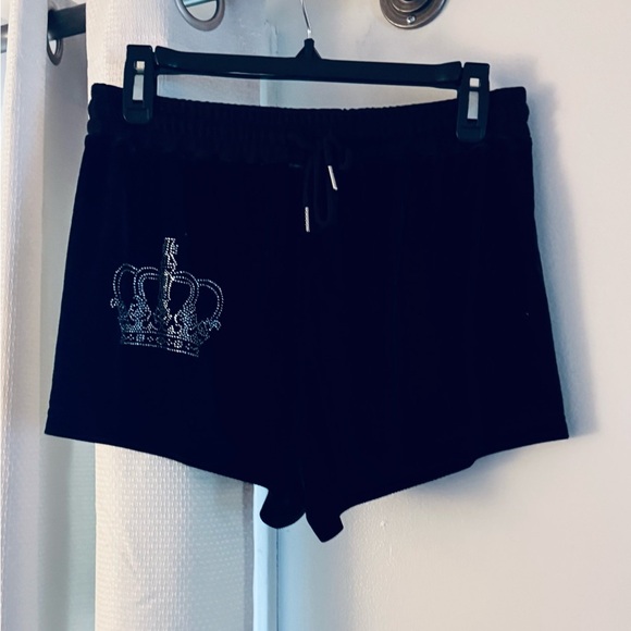 Juicy Black Pajama Set with Rhinestone Embellishments - Picture 1 of 5